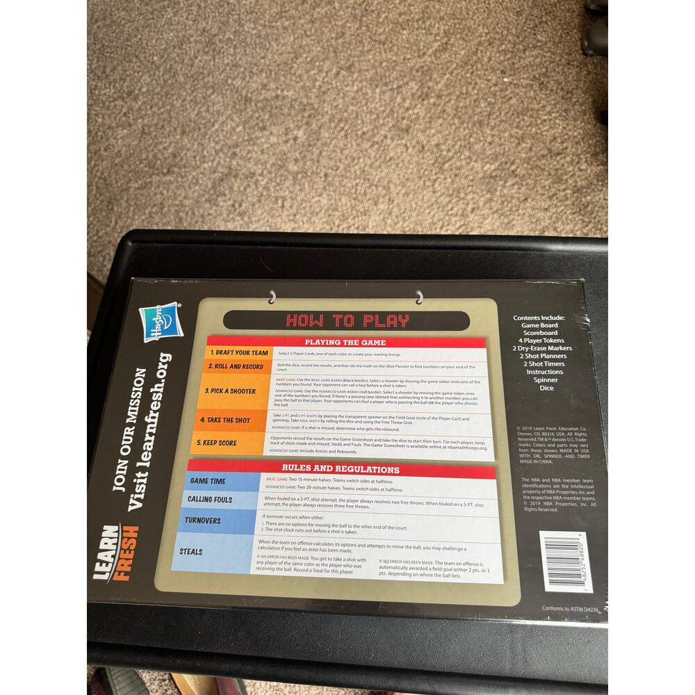 NBA Math Hoops Board Game Sealed Educational Basketball Math Learning Game - Picture 3 of 5
